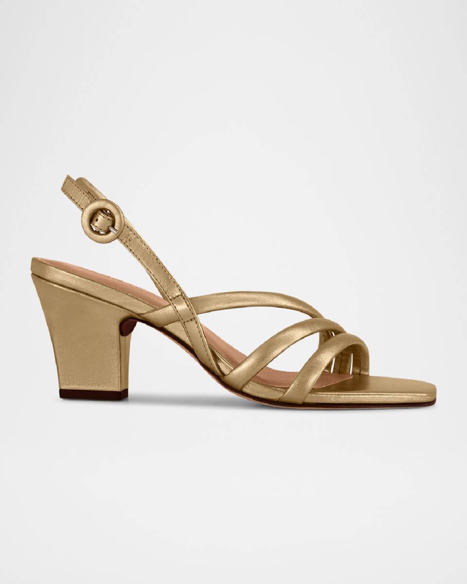 Naples Strappy Metallic Slingback Sandals